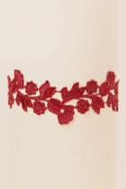 Francesca's Sari Floral Macrame Choker - Wine