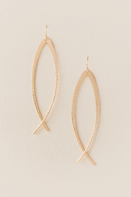 Francesca's Sarita Fish Loop Drop Earring - Gold