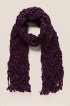 Francesca's Prisca Chunky Knit Scarf - Purple