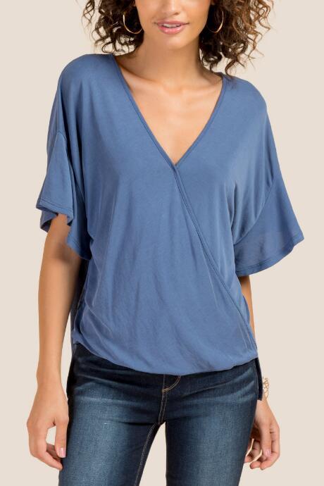 Francesca Inchess Avery Surplus Ruffle Sleeve Knit Top - Navy