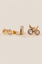 Francesca's Amy Set Of 3 Stud Earrings - Gold