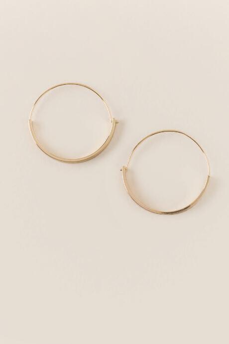 Francesca's Mira Paddle Bottom Hoop Earring - Gold