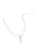 Francesca's Aubrey Pearl Drop Layered Necklace - Silver