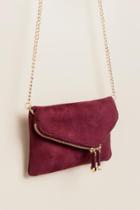 Francesca's Tara Mini Angled Clutch - Burgundy