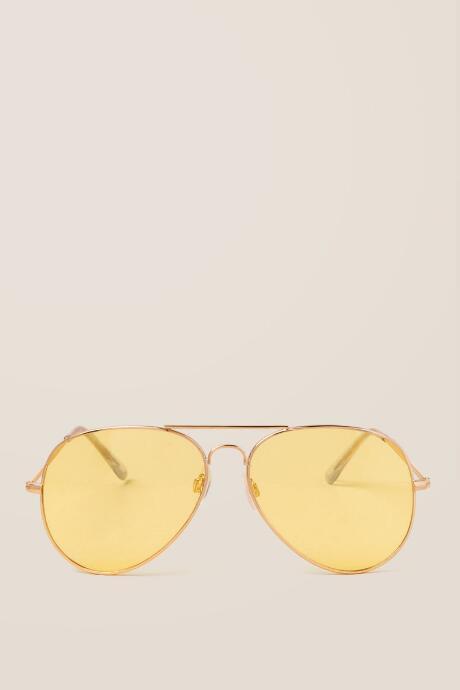Francesca's Gweneth Tinted Aviator Sunglasses - Yellow