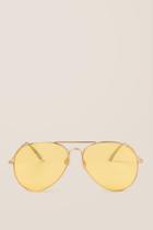 Francesca's Gweneth Tinted Aviator Sunglasses - Yellow