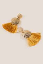 Francesca's Randy Circle Tassel Drop Earrings - Marigold