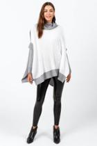 Francesca's Terry Two Tone Poncho - White