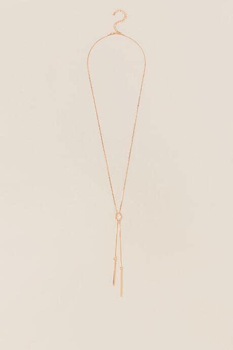 Francesca's Astarte Knotted Bar Necklace In Rose Gold - Rose/gold