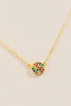 Francesca's Jayda Sterling Rainbow Pave Necklace - Multi