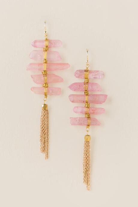 Francesca's Christina Ladder Tassel Earring In Pink - Pale Pink