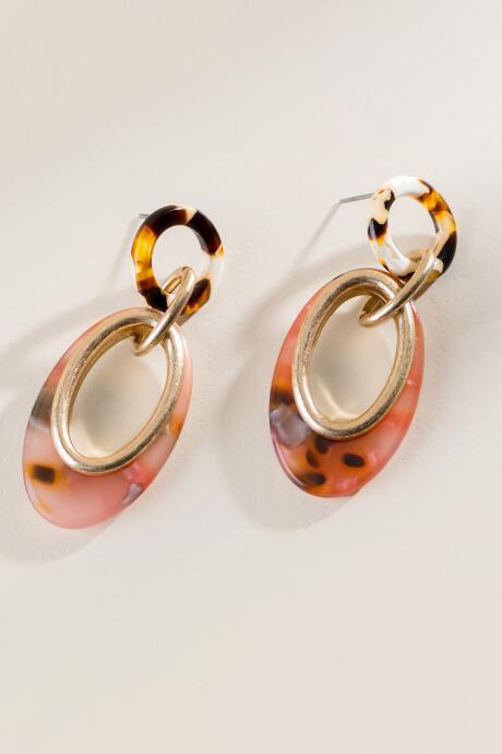Francesca's Blair Linked Oval Drop Earrings - Multi