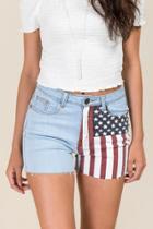 Harper American Flag Jean Shorts - Lite