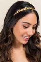 Francesca's Tara Gold Embellished Headband - Gold