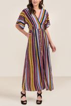 Francesca's Alessia Striped Maxi Dress - Blue
