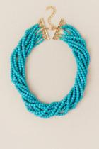 Francesca's Charlette Turquoise Strands Necklace - Turquoise