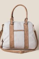 Francesca's Logan Whipstitch Canvas Bag - Ivory