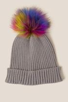 Francesca Inchess Sallie Ribbed Knit Beanie - Gray