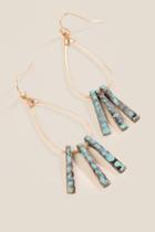 Francesca's Kenzie Wire Teardrop Paddle Earrings - Turquoise