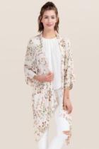 Mi Ami Veronica Floral Maxi Kimono - Pale Pink