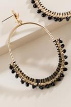 Francesca's Lucille Oval Beaded Earrings - Black