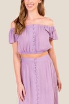 Francesca Inchess Cecily Off The Shoulder Cover-up Top - Lavender