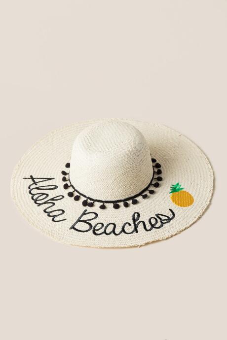 Francesca's Aloha Beaches Floppy Hat - Natural