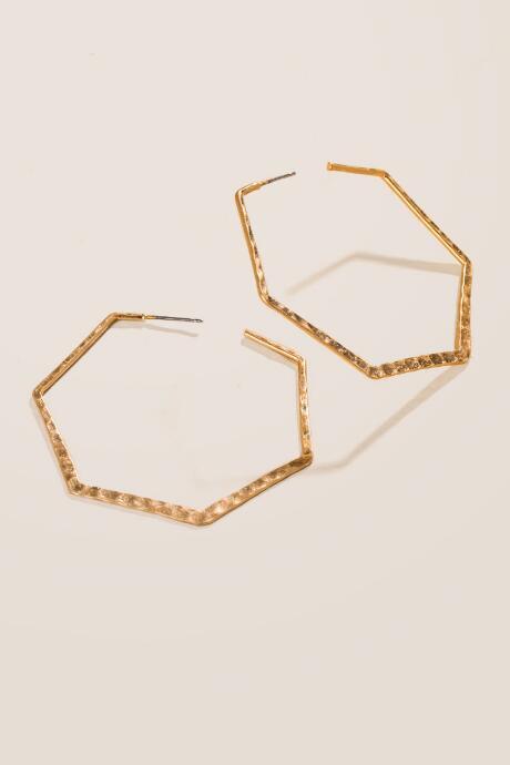 Francesca Inchess Kennedy Hexagon Hoops - Gold