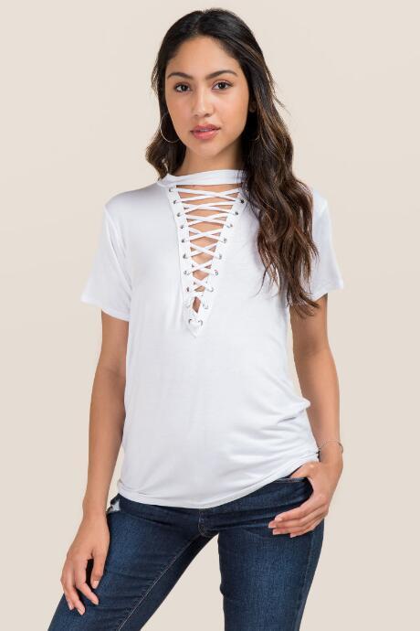 Alya Arin Extreme Lattice Knit Top - White