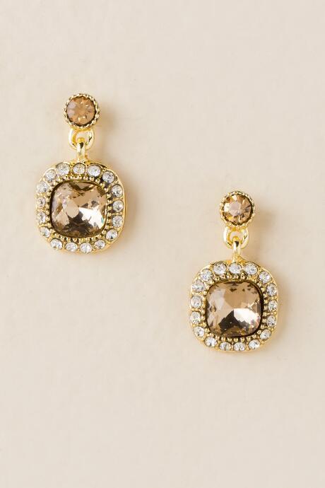 Francesca Inchess Rebekah Square Drop Earring In Topaz - Crisp Champagne