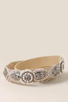 Francesca's Laurieann Floral Belt - Ivory