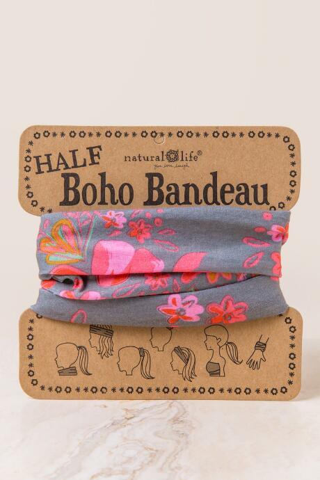 Francesca's Boho Bandeau In Gray Floral - Gray
