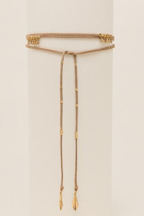 Francesca's Kali Self-wrap Choker - Taupe