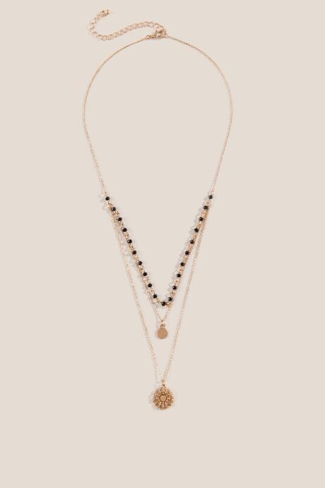 Francesca's Mikayla Layered Necklace - Black