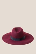 Francesca's Karina Wool Floppy Hat - Burgundy