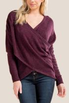 Francesca's Dana Wrap Sweater - Purple