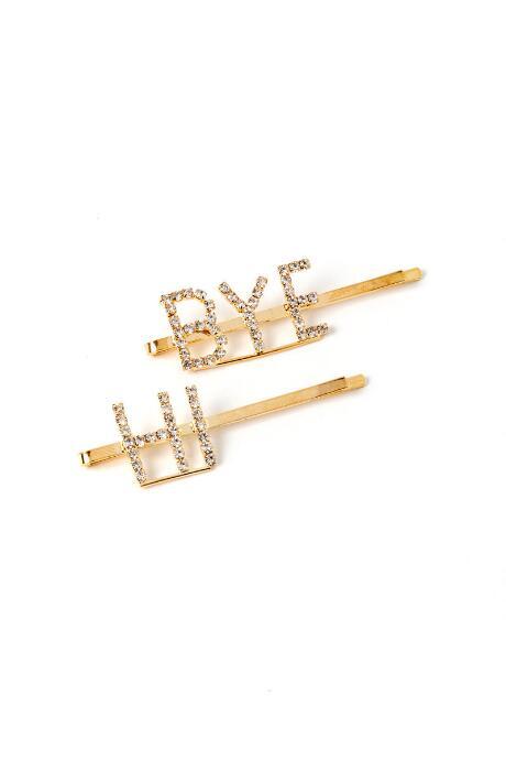 Francesca Inchess Mia Rhinestone Bobby Pin - Gold