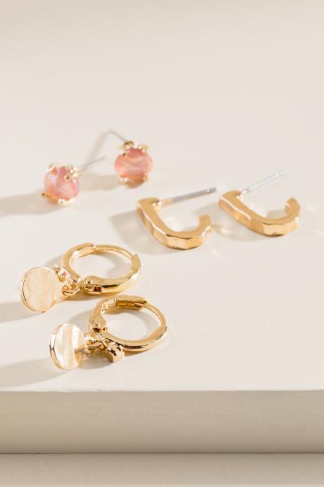 Francesca's Jaiden Huggie Hoop Earring Set - Gold