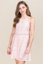 Mi Ami Khloe Lace A-line Dress - Blush