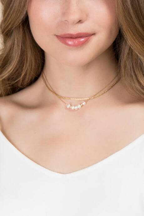 Francesca's Morgan Delicate Pearl Choker - Pearl