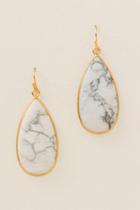 Francesca's Demi Long Teardrop Earring In White - White