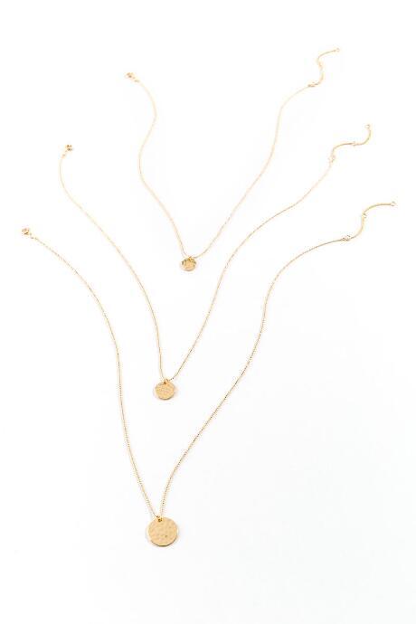 Francesca's Esmeralda Triple Coin Necklace Set - Gold