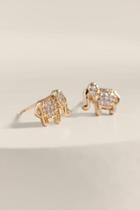 Francesca Inchess Pave Elephant Earrings - Gold