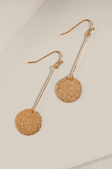 Francesca's Priscilla Sandblast Circle Linear Earrings - Gold
