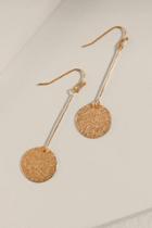 Francesca's Priscilla Sandblast Circle Linear Earrings - Gold