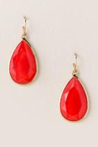 Francesca's Game Day Teardrop Earring In Red - Red