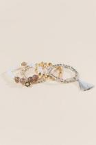 Francesca's Jemima Bead Tassel Bracelet Set - Multi
