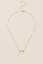 Francesca's Mya Cubic Zirconia Bullhorn Necklace - Gold