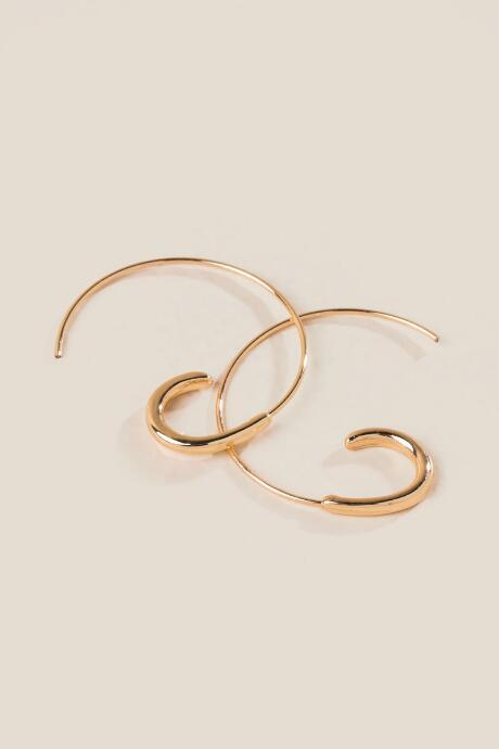 Francesca's Abrielle Threader Hoops In Gold - Rose/gold