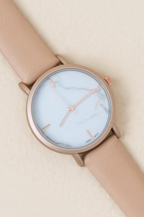 Francesca's Tova Marble Watch - White